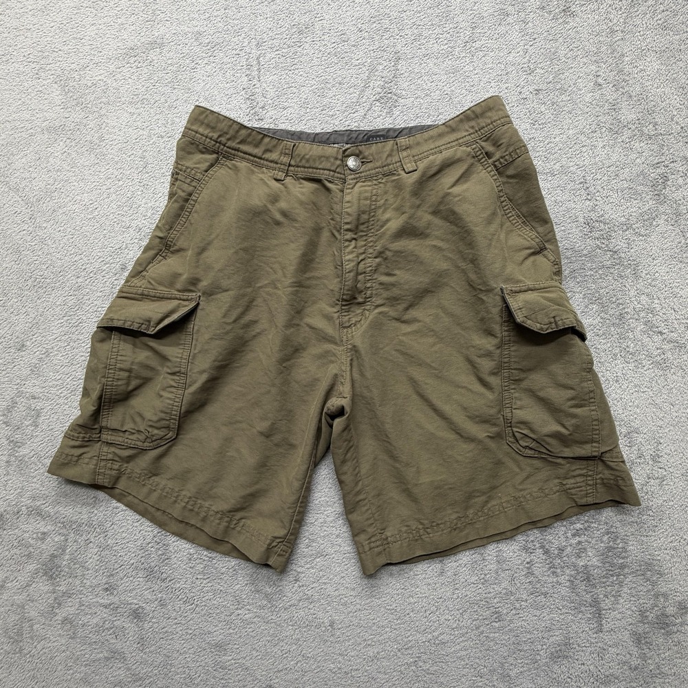 REI Cargo Shorts Mens 32 Green Cotton Nylon Utility Pockets Hiking Zip Fly Trail